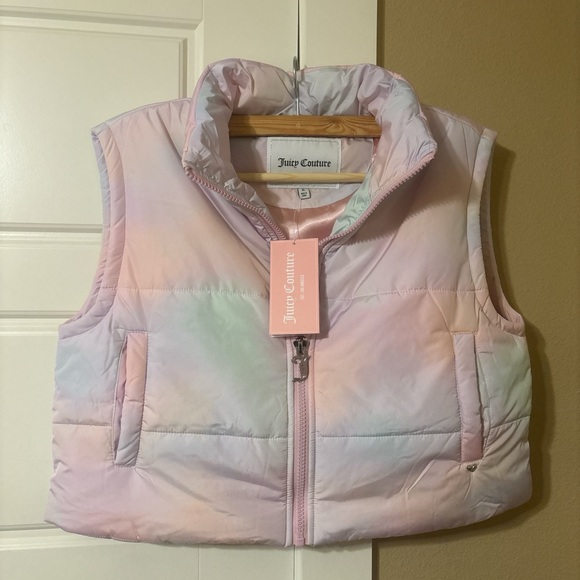 Juicy Couture Rainbow Pastel Puffer Vest - Picture 1 of 3